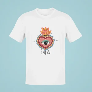 Camiseta unisex ilustrada por Juanita Pinta - I see you