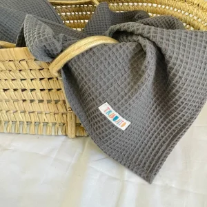 Manta waffle gris oscuro