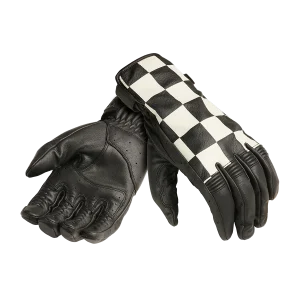 Guantes de Cuero Checkerboard Triumph Negro