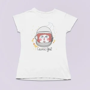 Camiseta de mujer ilustrada por Juanita Pinta - Cosmic Girl
