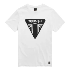 Camiseta Triumph Helston con Logo Triángulo en Blanco