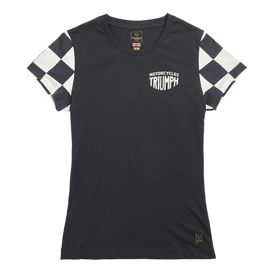 Triumph Camiseta de manga corta con tablero de ajedrez para mujer - Imagen 2