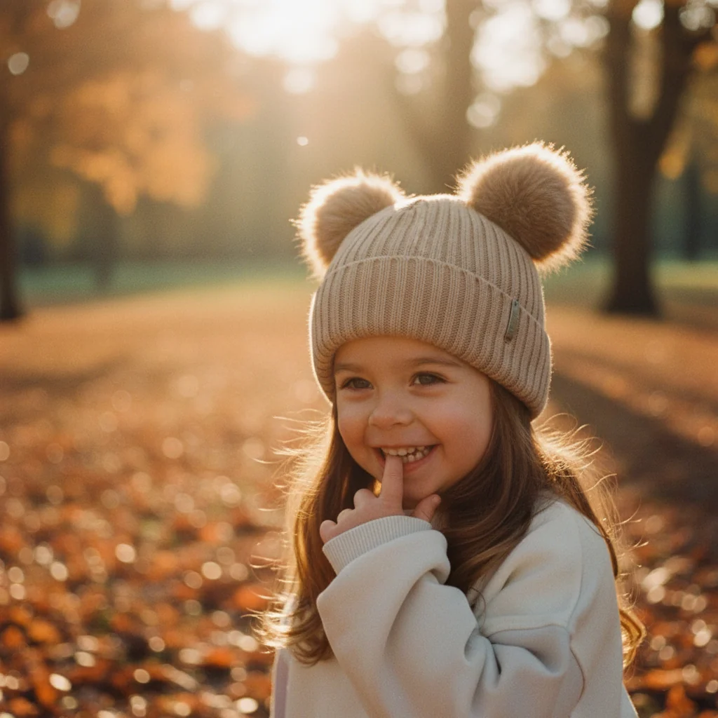Gorro canalé Beige con dos borlas - Cóndor - Imagen 2