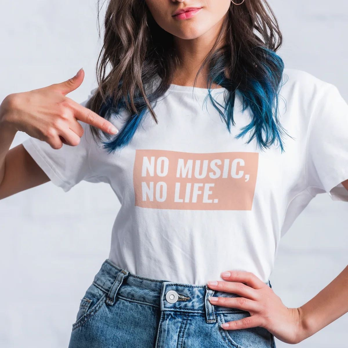 Camiseta de mujer - No music, no life - Imagen 3