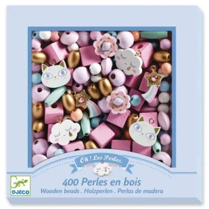 400 perlas de madera arcoiris