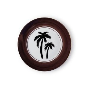 Plato postre Palm Beach Marrón