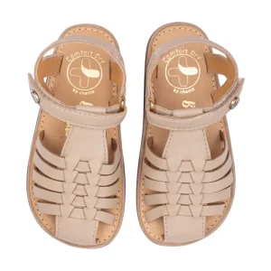 Sandalia piel trenzada taupe – Chetto