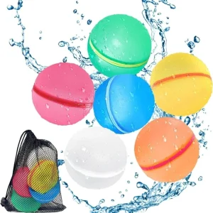 Globos de agua reutilizables (6 uds + malla)