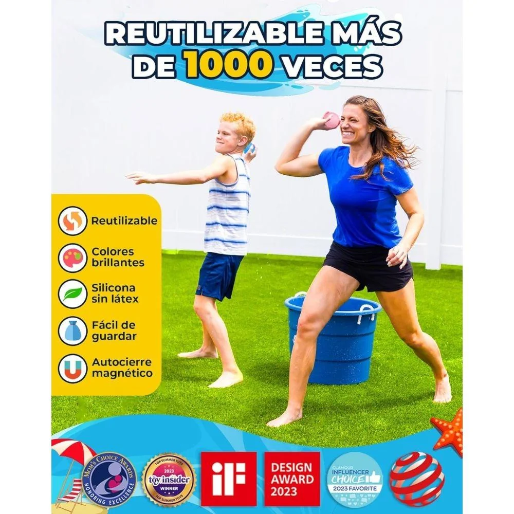 Globos de agua reutilizables (6 uds + malla) - Imagen 3