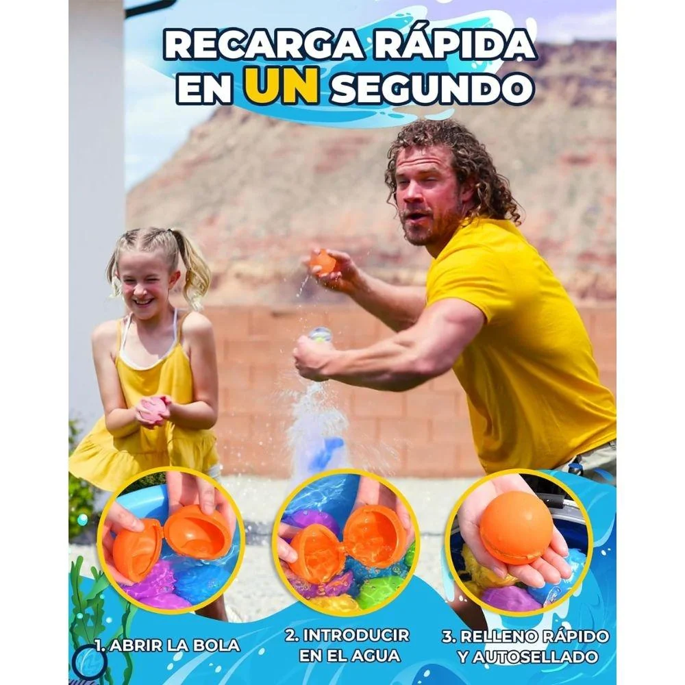 Globos de agua reutilizables (6 uds + malla) - Imagen 4
