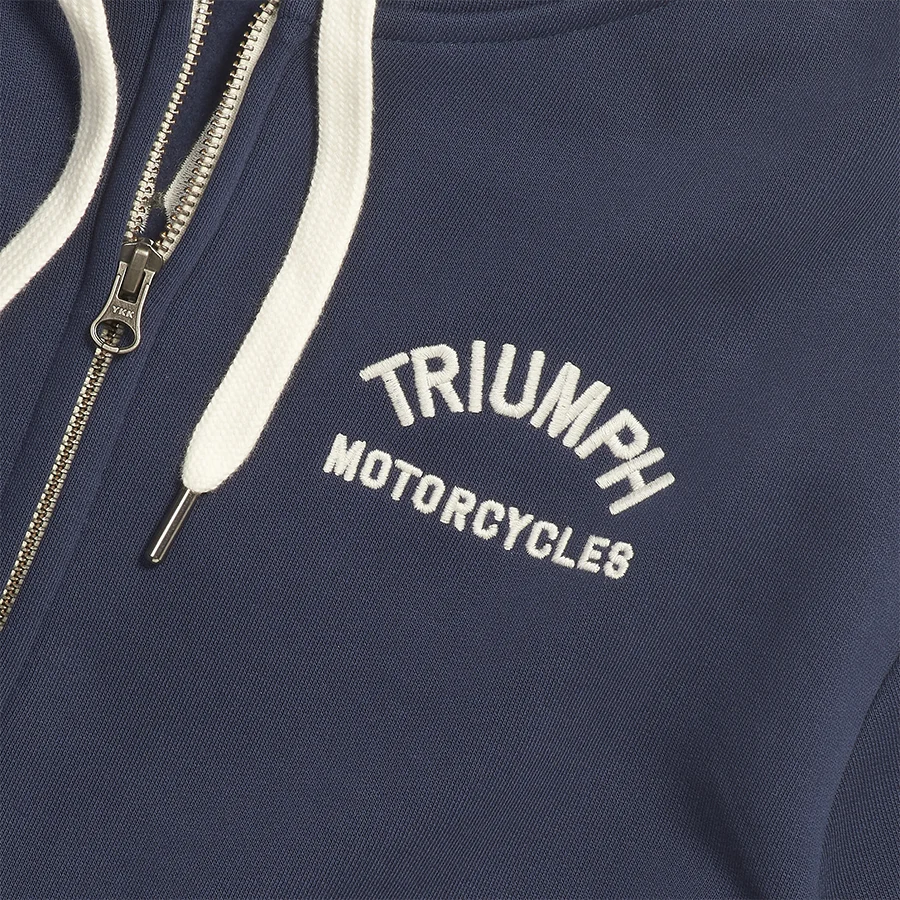 Triumph Sudadera con capucha Dolan con cremallera completa azul - Imagen 3