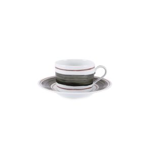 Taza de té con plato Tangerine Verde Kaki