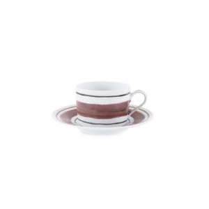 Taza de té con plato Tangerine Marrón